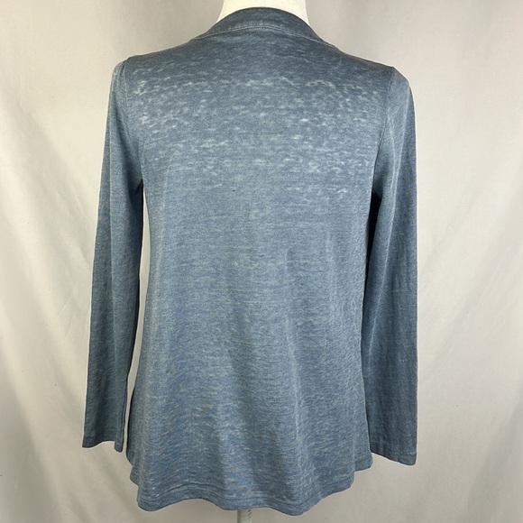 Soft Surroundings Blue Waterfall Open Front Drape Cardigan Sweater Womens XS - Picture 6 of 11